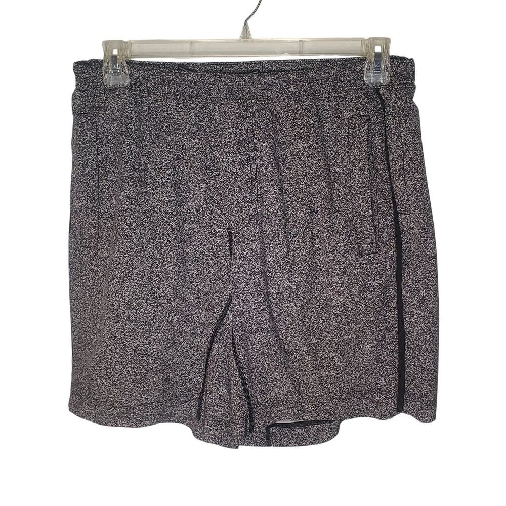 Lululemon Pace Breaker Lined Short 9" Pinweave Alpine White Black Gym Workout